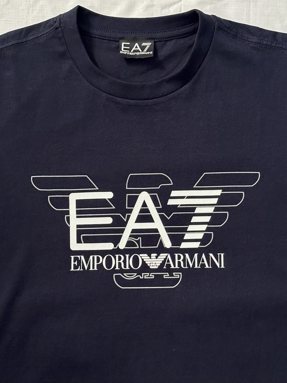$250 NEW GIORGIO ARMANI COTTON T SHIRT M NAVY GRAPHIC gallery