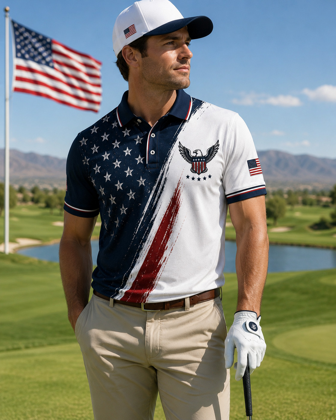 USA 250th Anniversary Golf Polo Shirt 1776-2026 American Flag Patriotic S-5XL gallery