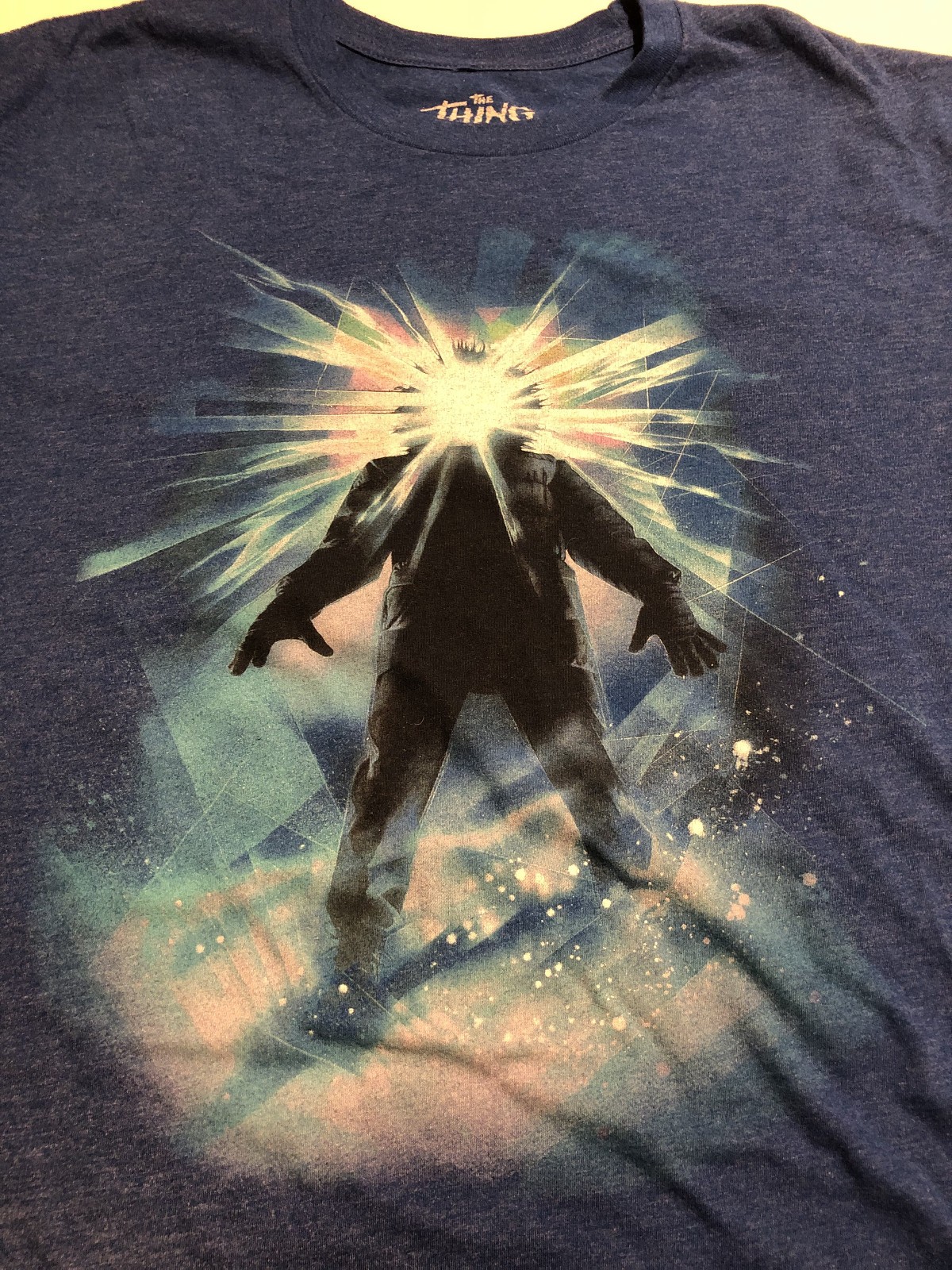 The Thing Drew Struzan graphic art size LG blue tshirt Fright Rags scifi horror gallery
