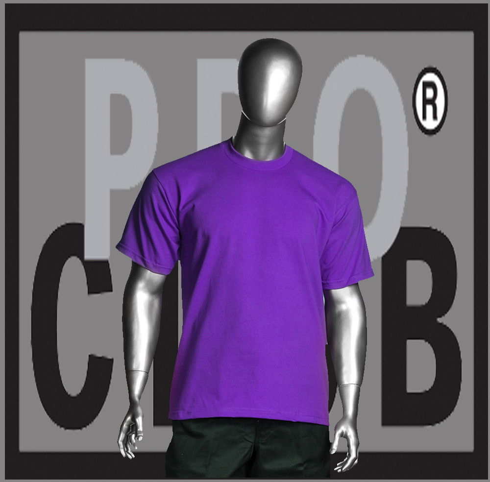 Big and Tall T Shirts Plain Men PRO CLUB HEAVYWEIGHT ProClub Purple Tee Shirt gallery