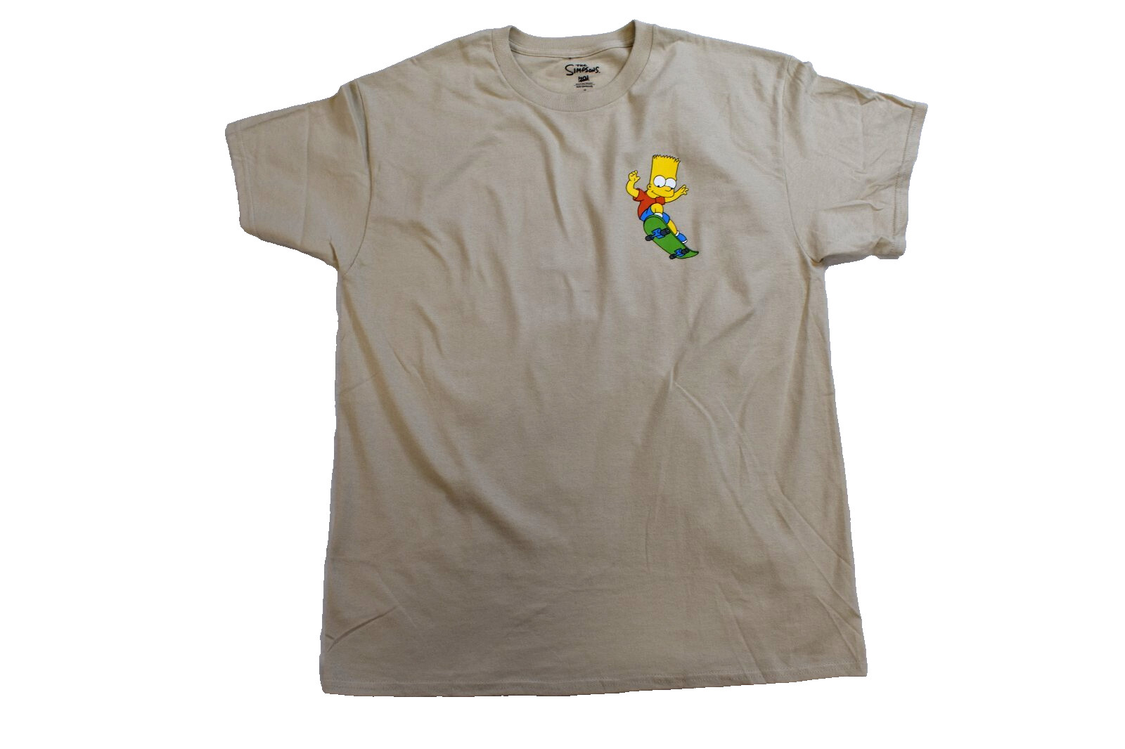 The Simpsons Mens Bart Simpson Skateboard Mischief Beige Shirt New S, L, XL gallery