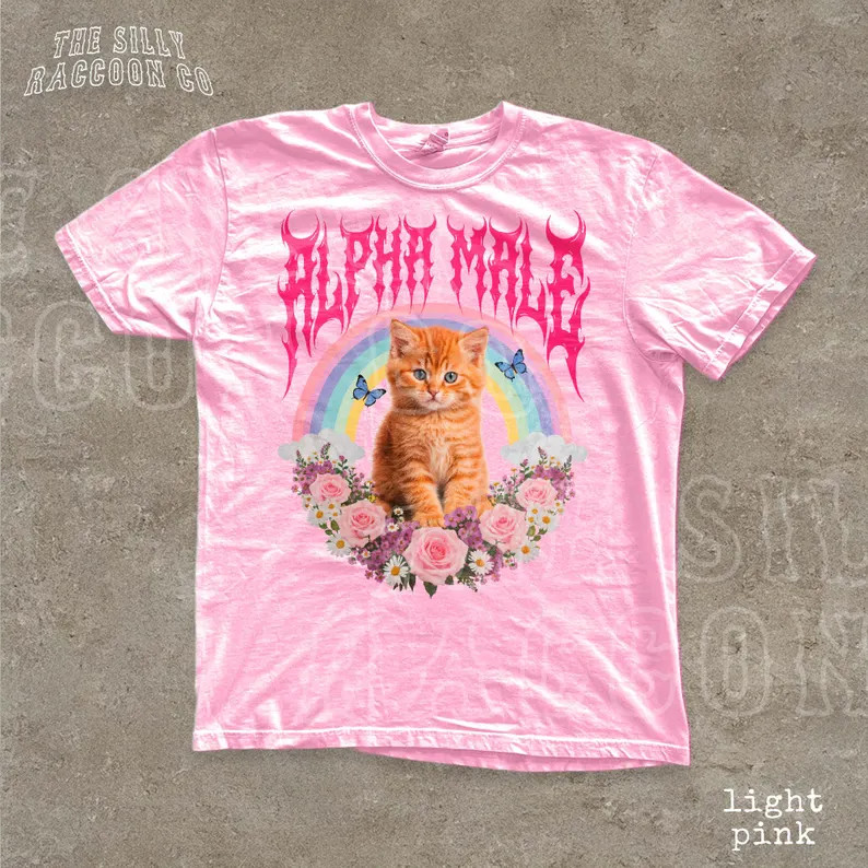 Alpha Male Funny Ironic Kitten Comfort Colors Shirt gallery