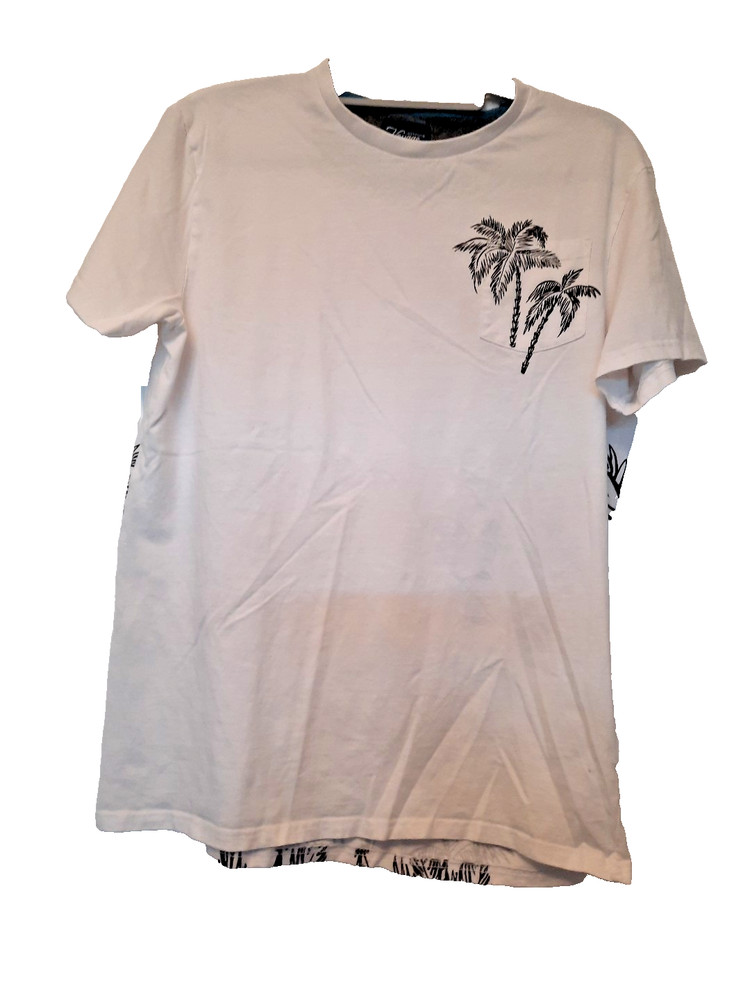 CRAFT + FLOW VOYAGE MENS LARGE TROPICAL BEACH PALM TREE SHORT SLEEVE T SHIRT