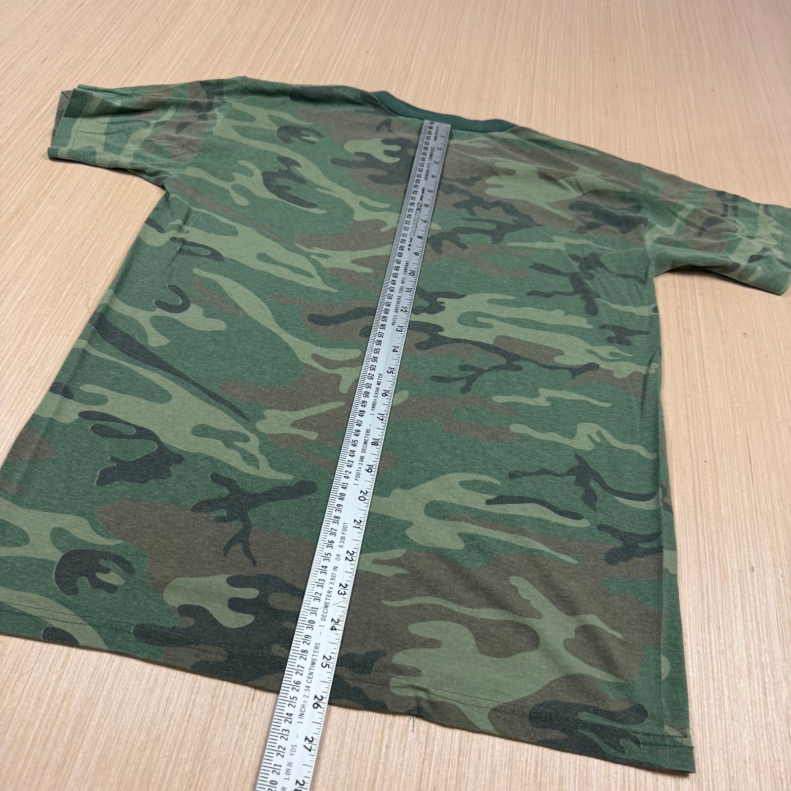 Vintage 90s Rothco Camo Ringer Large Single Stitch T Shirt Made in USA army gallery
