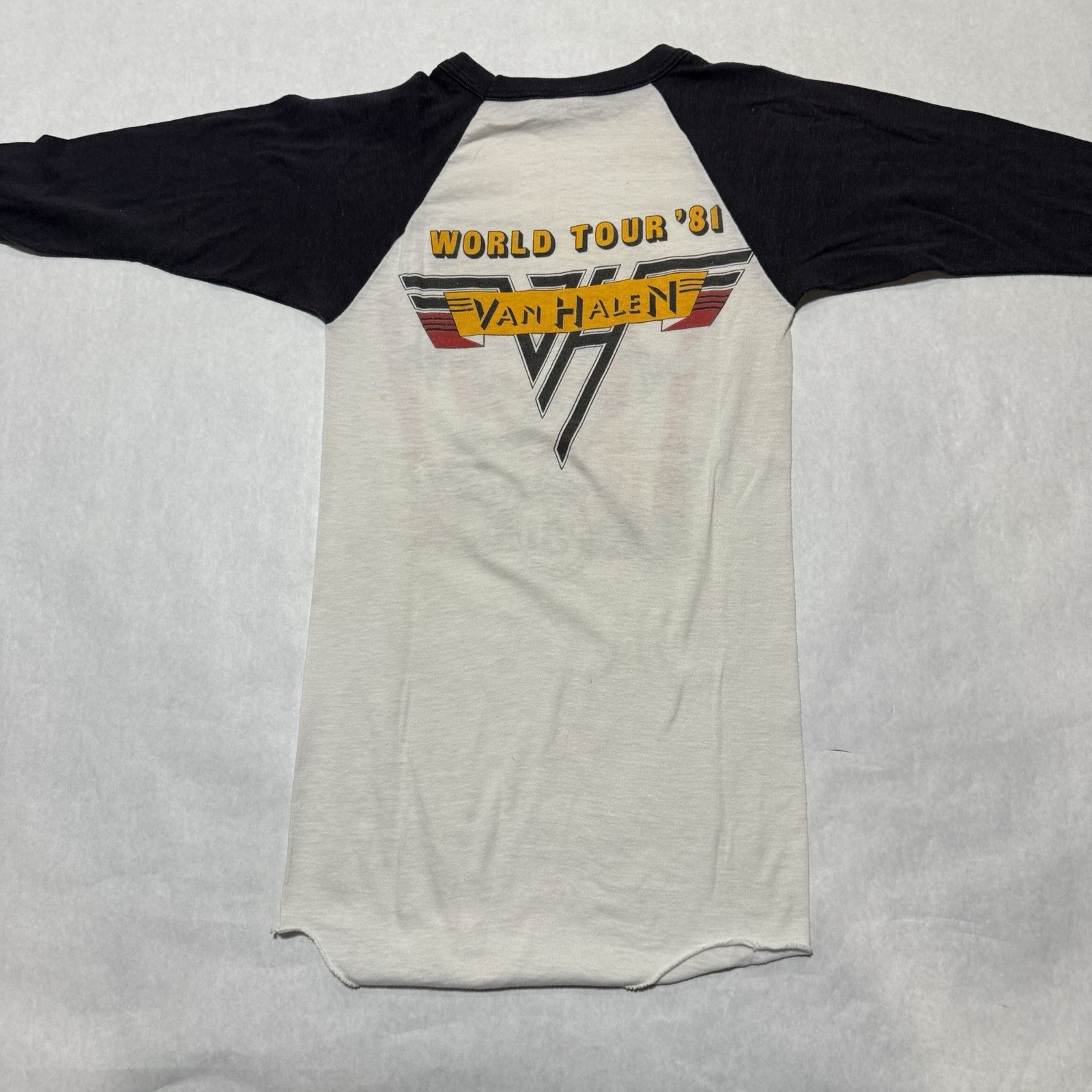 Vintage Van Halen 1981 World Tour Raglan T-Shirt Single Stitch USA Small gallery