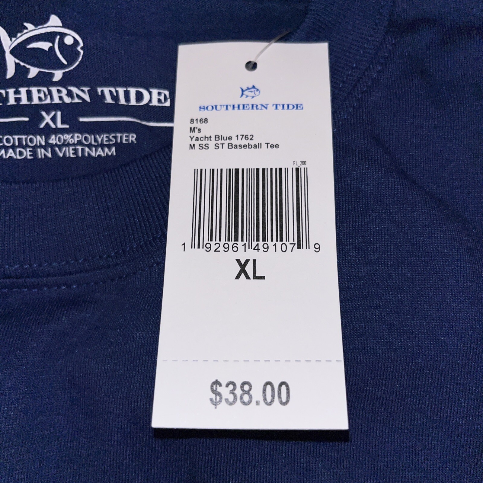 Southern Tide Men XL Tee T Shirt Skipjack Fish Baseball Game Blue NWT New $38 gallery