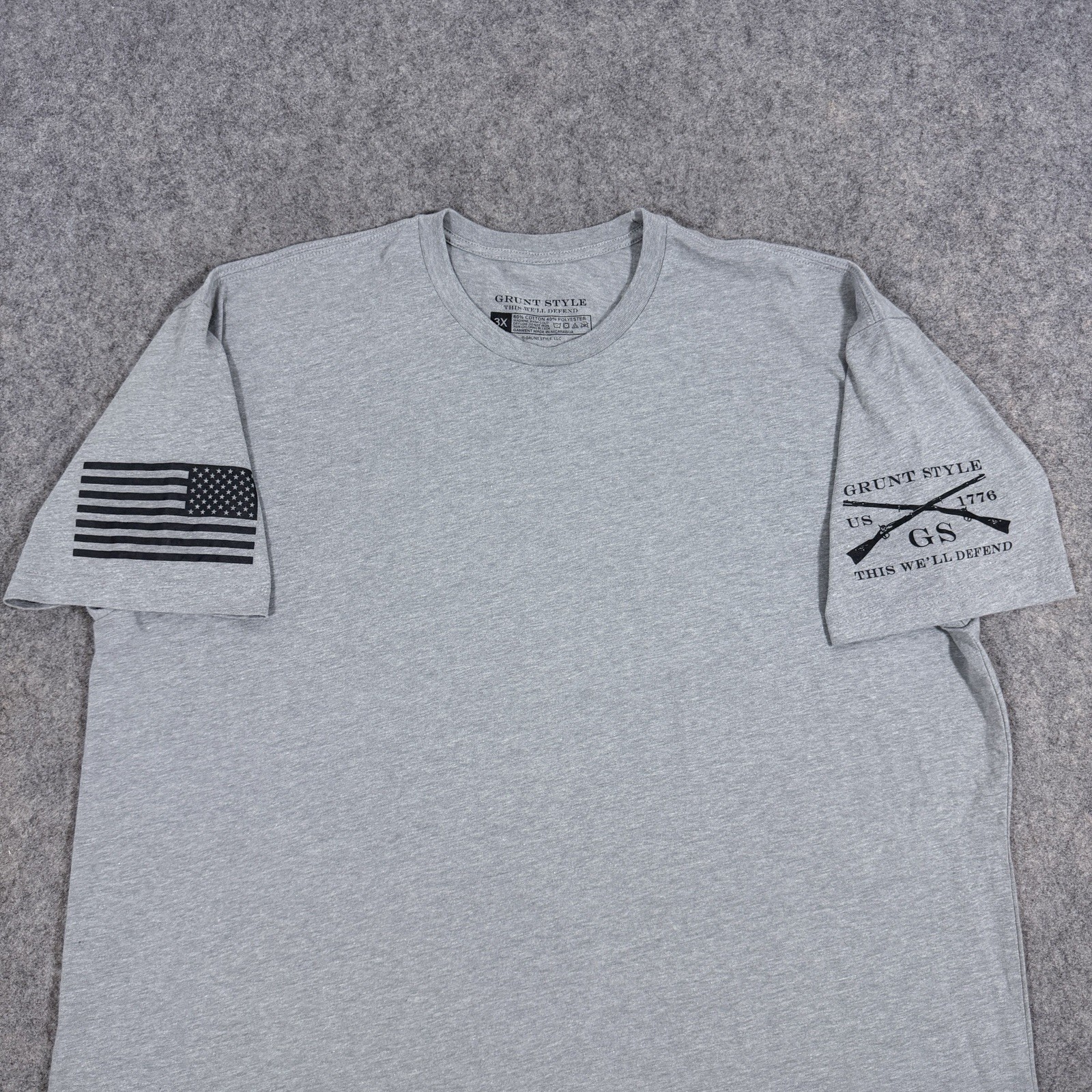 Grunt Style Casual Crewneck Short Sleeve T-Shirt Fits Men's Size 3X XXXL Gray gallery