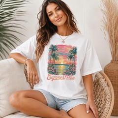 Summer Vibe Comfort Tee Relaxed Fit Soft Feel Beach Vacation Casual