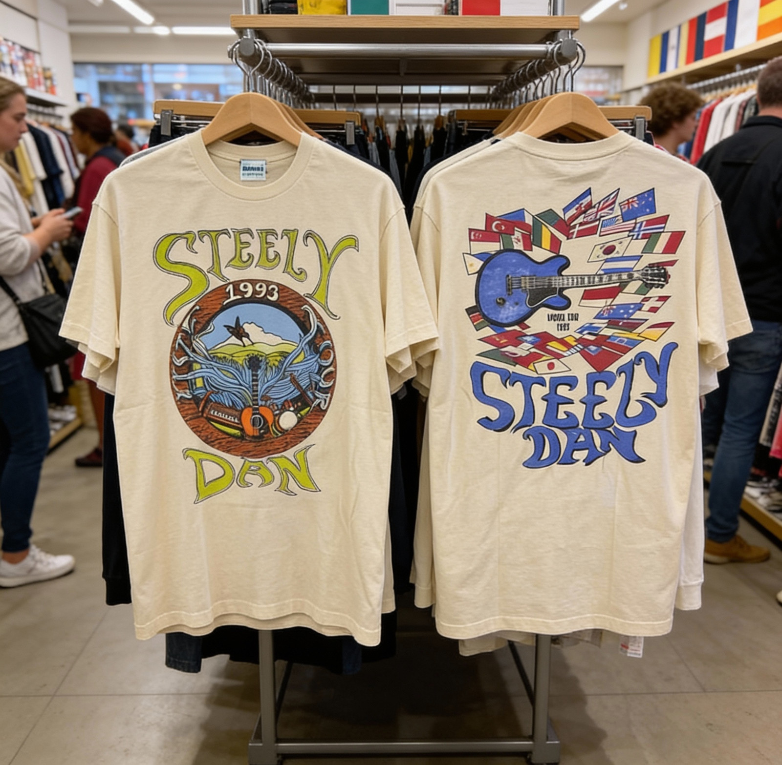 1993 Steely Dan Tour Rare 2 Side Sand T shirt classic style Men Women S-5XL NWT gallery