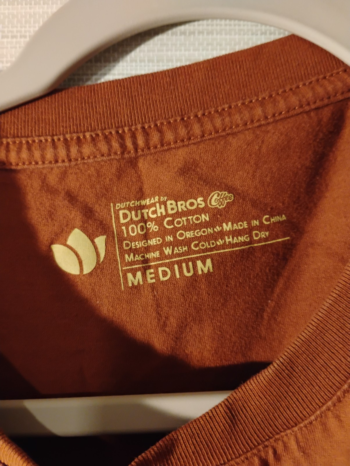 Dutch Brows Medium Orange Short Sleeve Tee Wavy 70's Embroidered Logo Retro gallery