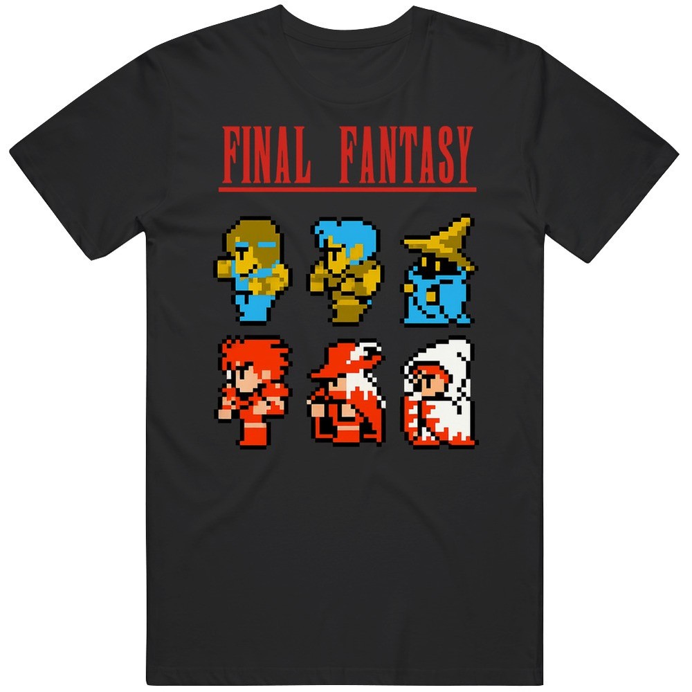 Final Fantasy 8 Bit Characters Retro Video Game T Shirt