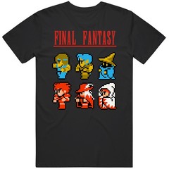 Final Fantasy 8 Bit Characters Retro Video Game T Shirt