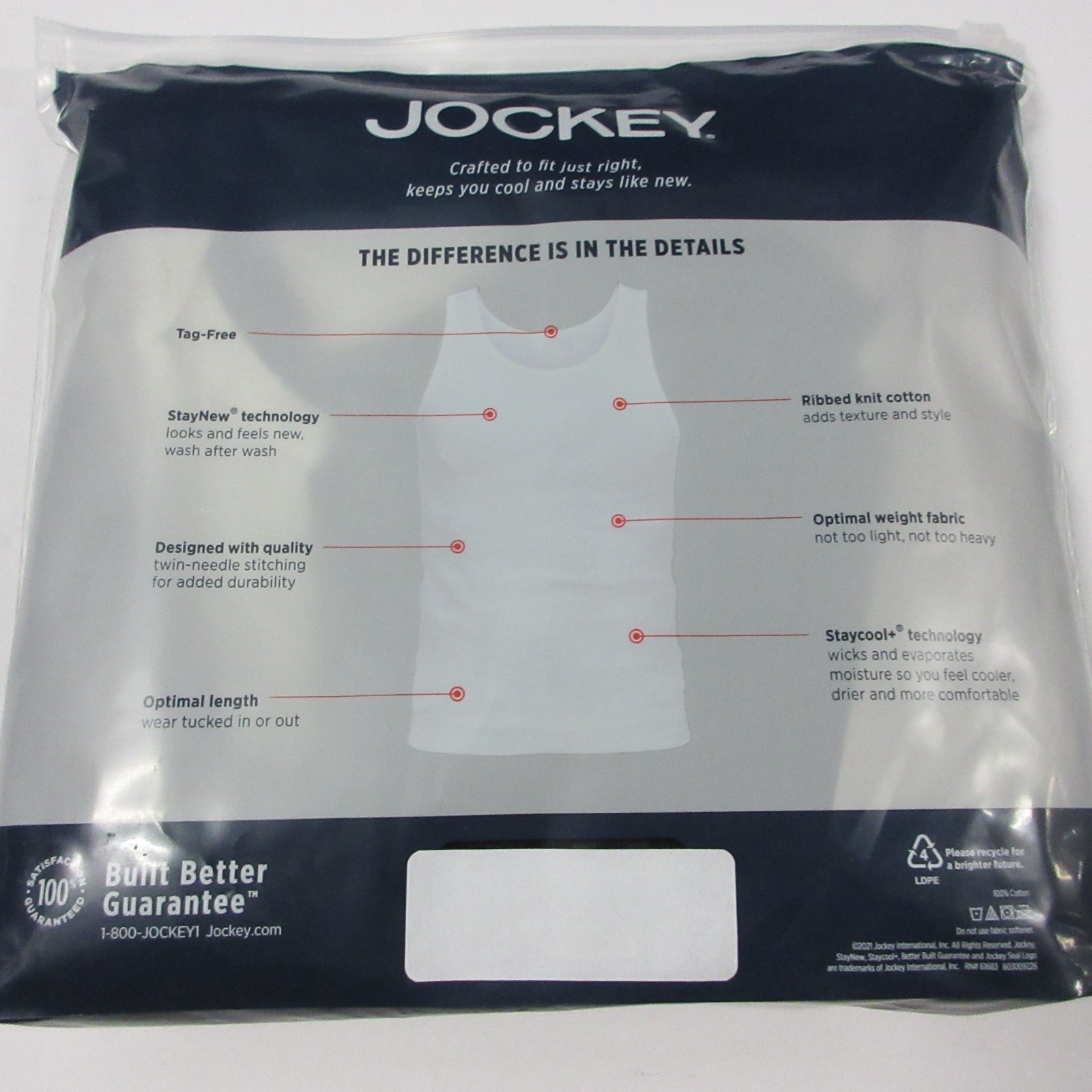 New Jockey 4 Pack Men's Stay Cool Cotton Tanks Size Medium M Black Gray White gallery