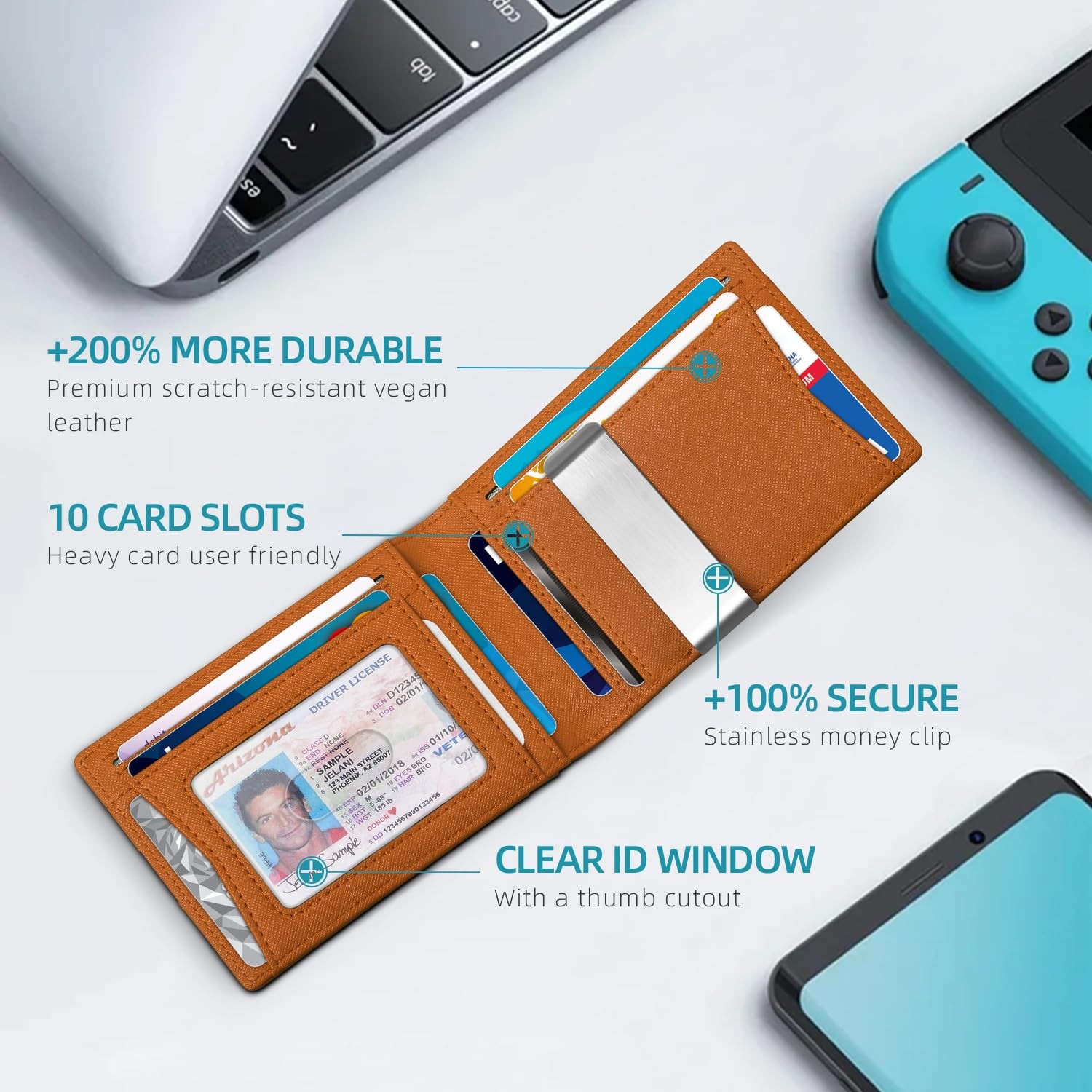 Airtag-Wallet-Mens-Slim-RFID Blocking Wallet Leather with Money Clip Air Tag ... gallery