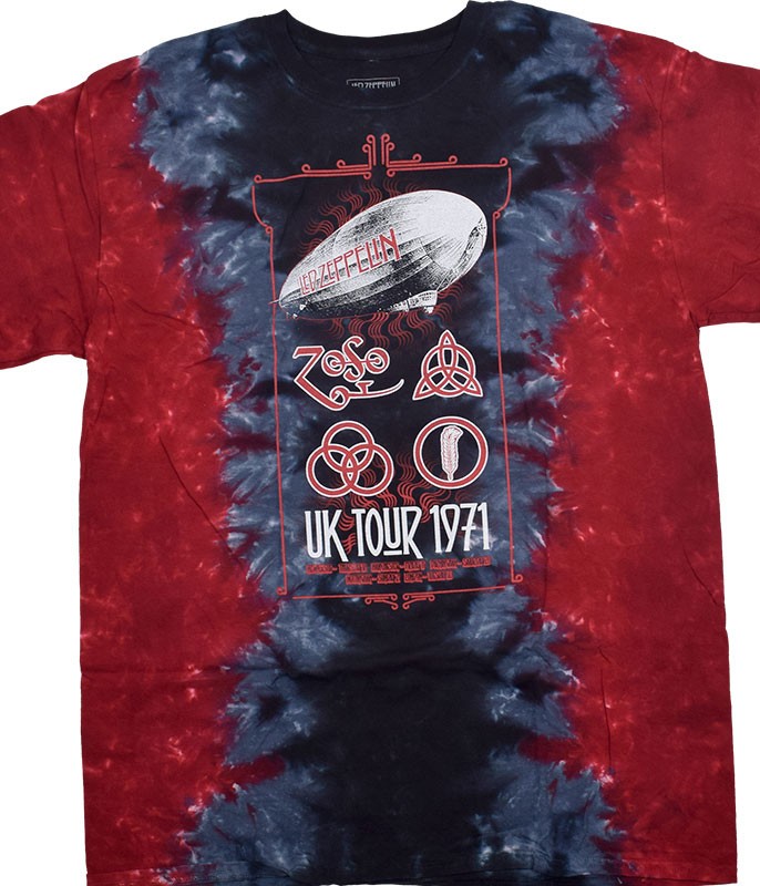 Led Zeppelin UK Tour 71 Clearance Tie-Dye T-Shirt Liquid Blue gallery
