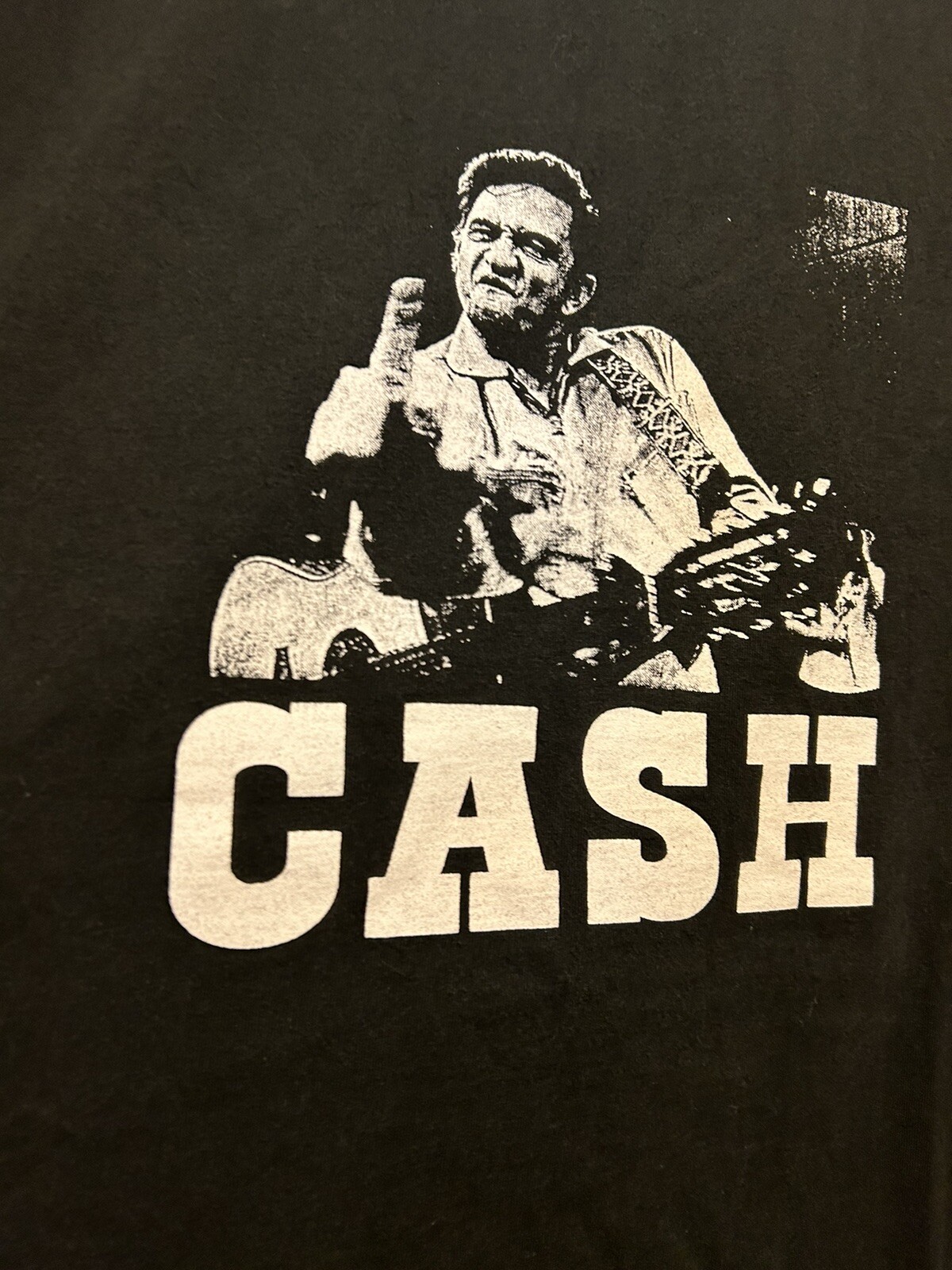 Vintage 2000s Johnny Cash Middle Finger Shirt Tee XL Tour Willie Nelson Punk gallery
