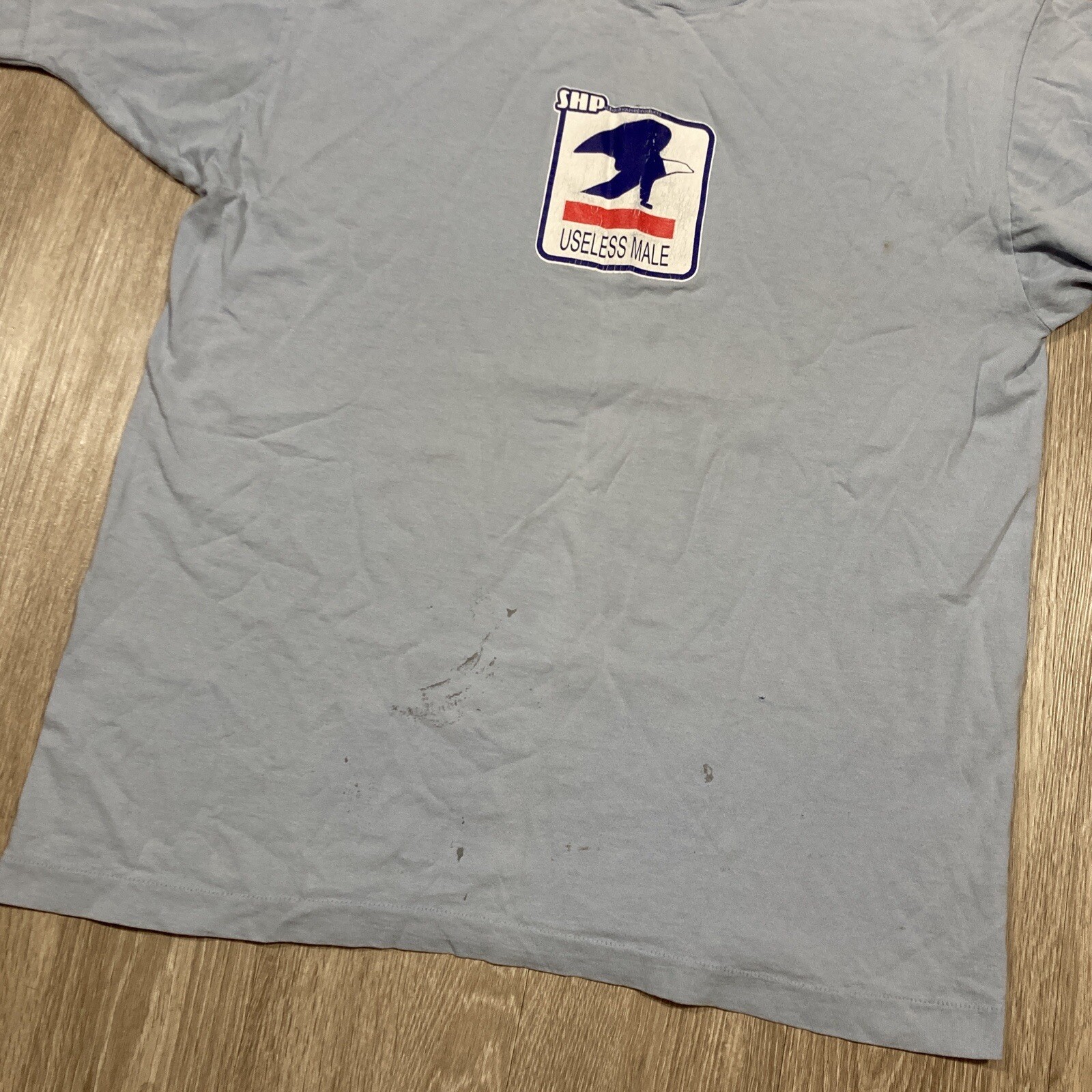 Useless Male Shirt XL 90s 00s Y2k Distressed Shipping Ship US Mail Parody Tee gallery