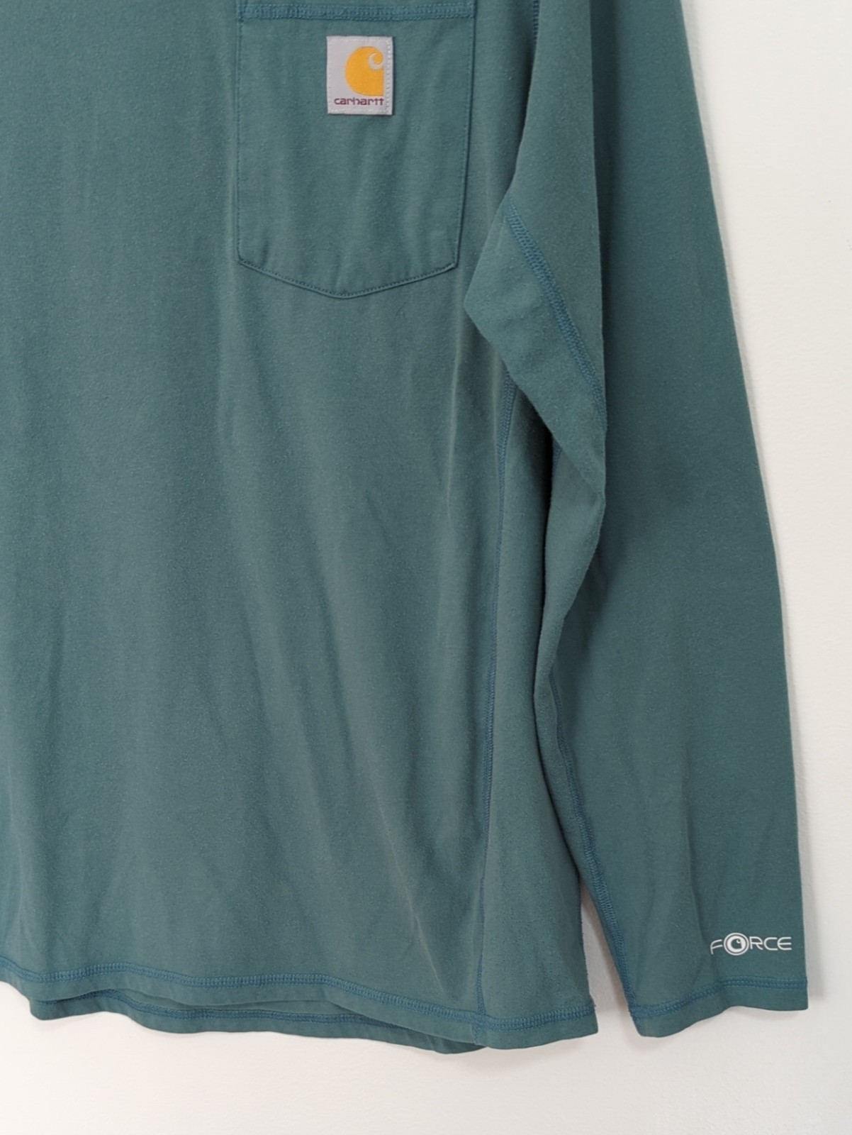 Carhartt Force Relaxed Fit Long Sleeve Pocket T-Shirt Green Size Medium gallery