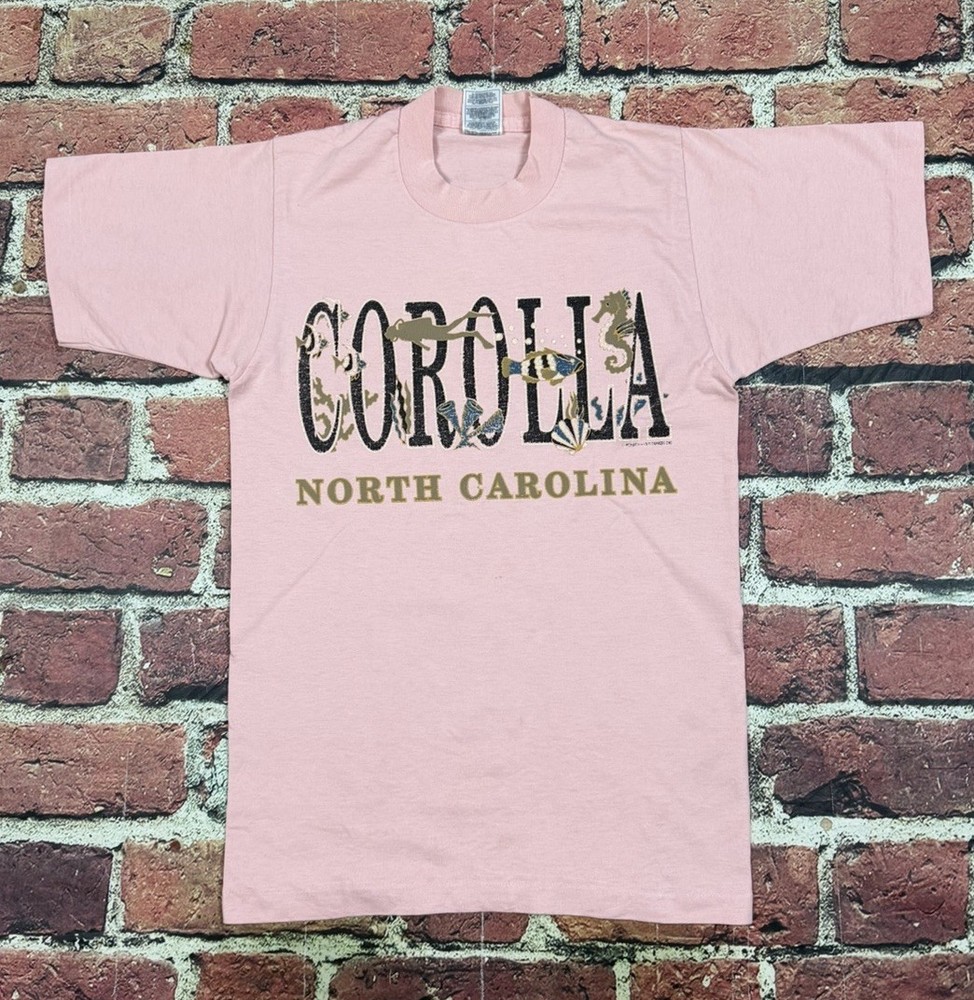 Vintage Corolla NC North Carolina Single Stitch T Shirt Men’s Small Scuba Fish