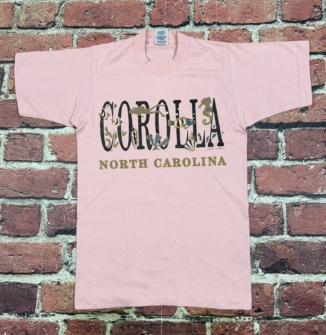 Vintage Corolla NC North Carolina Single Stitch T Shirt Men’s Small Scuba Fish