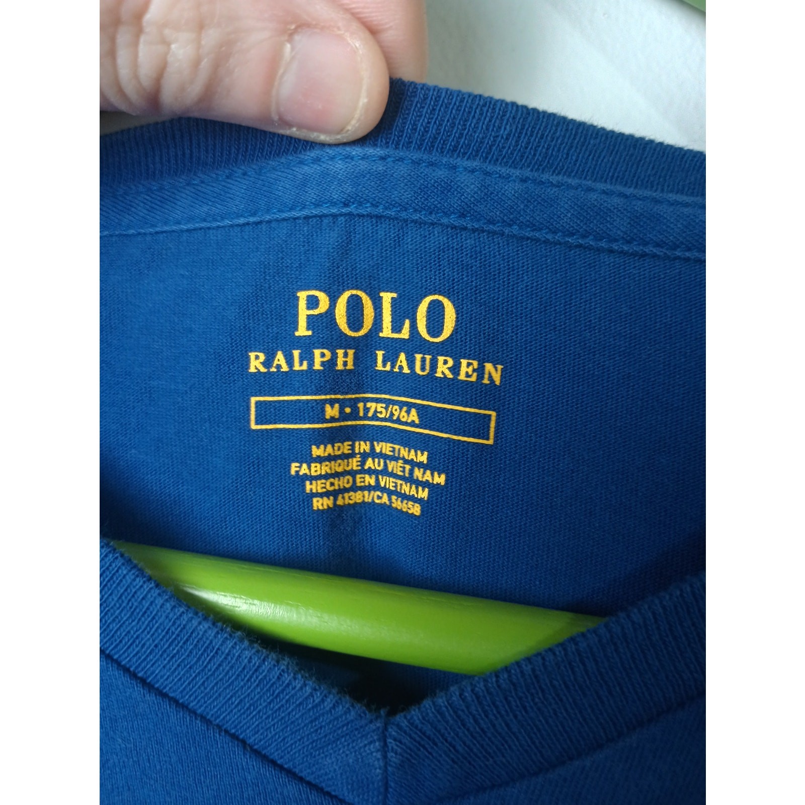 Polo Ralph Lauren Long Sleeve T-Shirt Blue V-Neck Medium Men's Pull On Preppy gallery