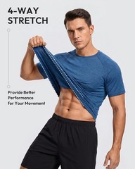 Workout Shirts for Men, Moisture Wicking Quick Dry Active Athletic Men’s Gym …