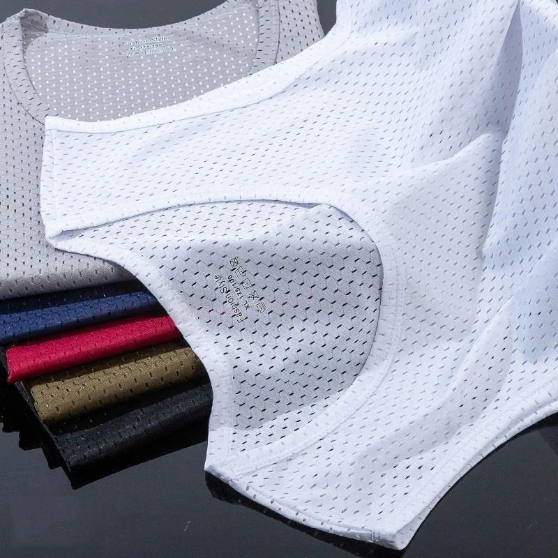 Men Ice Silk Tank Top Men'S Trendy Mesh Breathable Quick Drying Sports gallery