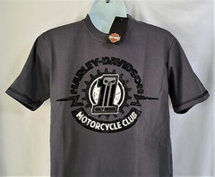 HARLEY DAVIDSON BLACK LABEL SS Shirt Gray Velvet Dark Custom Sprocket 39in Men S