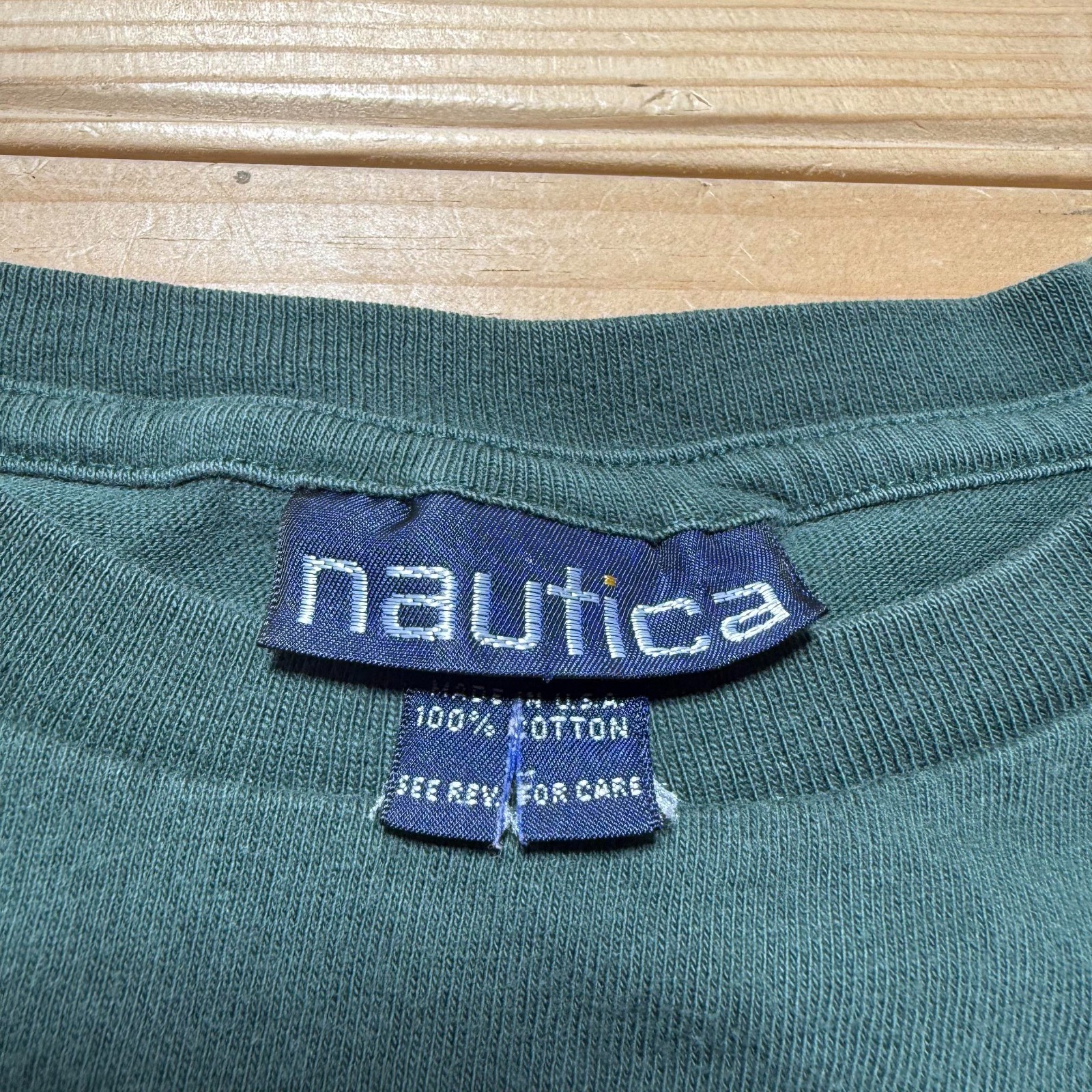 Vintage 90s Nautica Big Logo Streetwear Graphic Pocket T-Shirt USA Made Large gallery