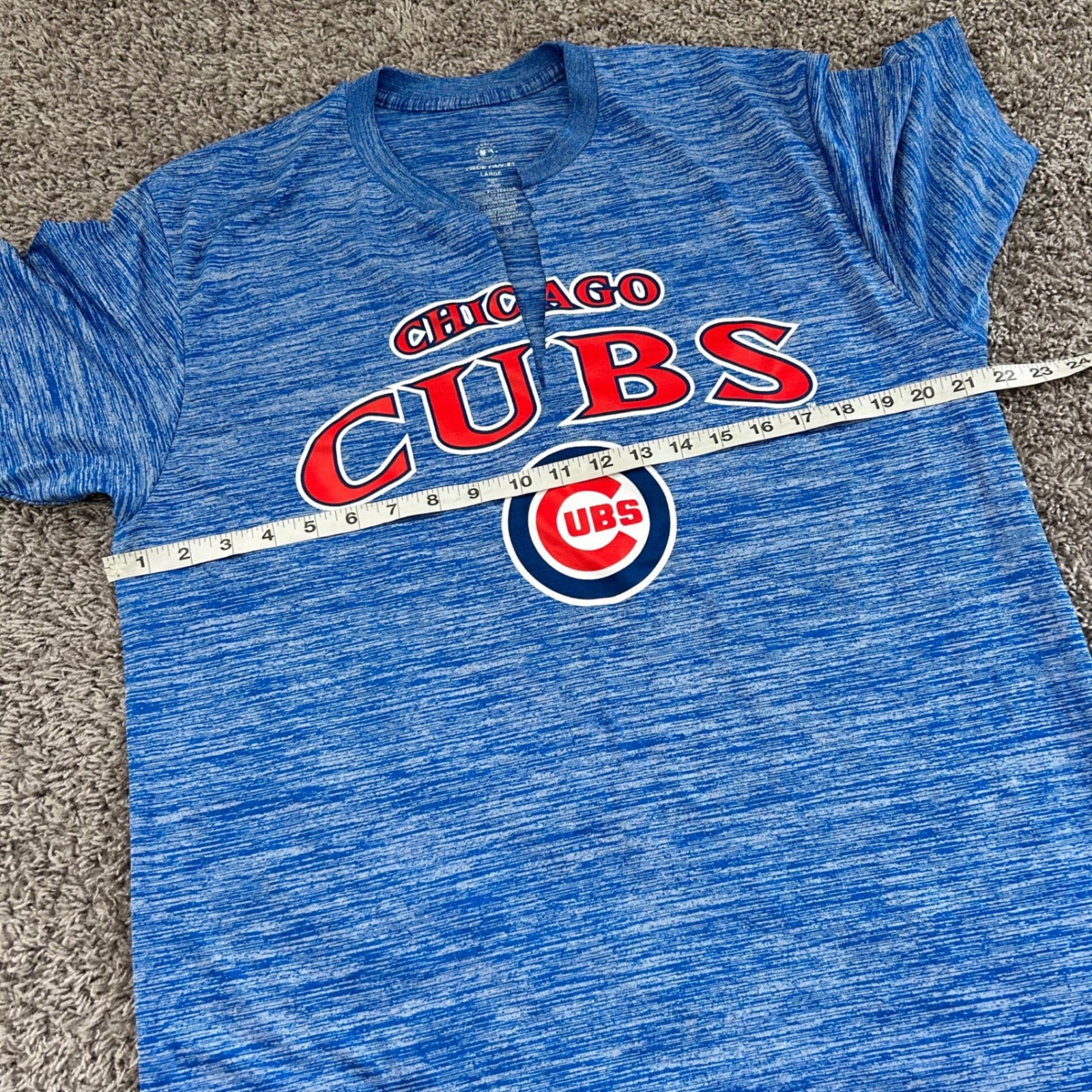 Chicago Cubs Baseball T Shirt Blue Heathered Short Sleeve Mens Large gallery
