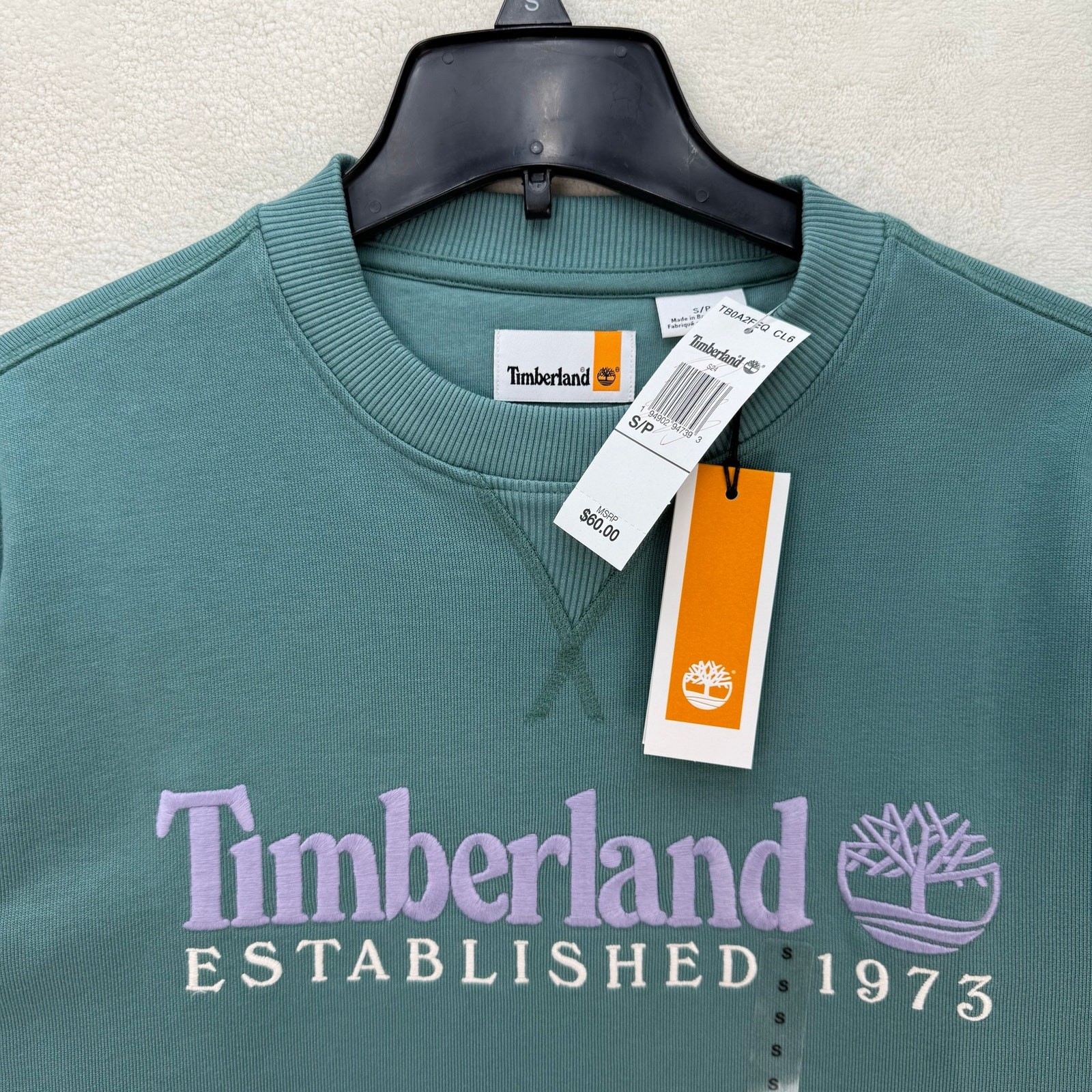 TIMBERLAND MEN'S SMALL OUTDOOR HERITAGE 1973 CREW TB0A2FEQ CL6 RARE TEAL PURPLE gallery