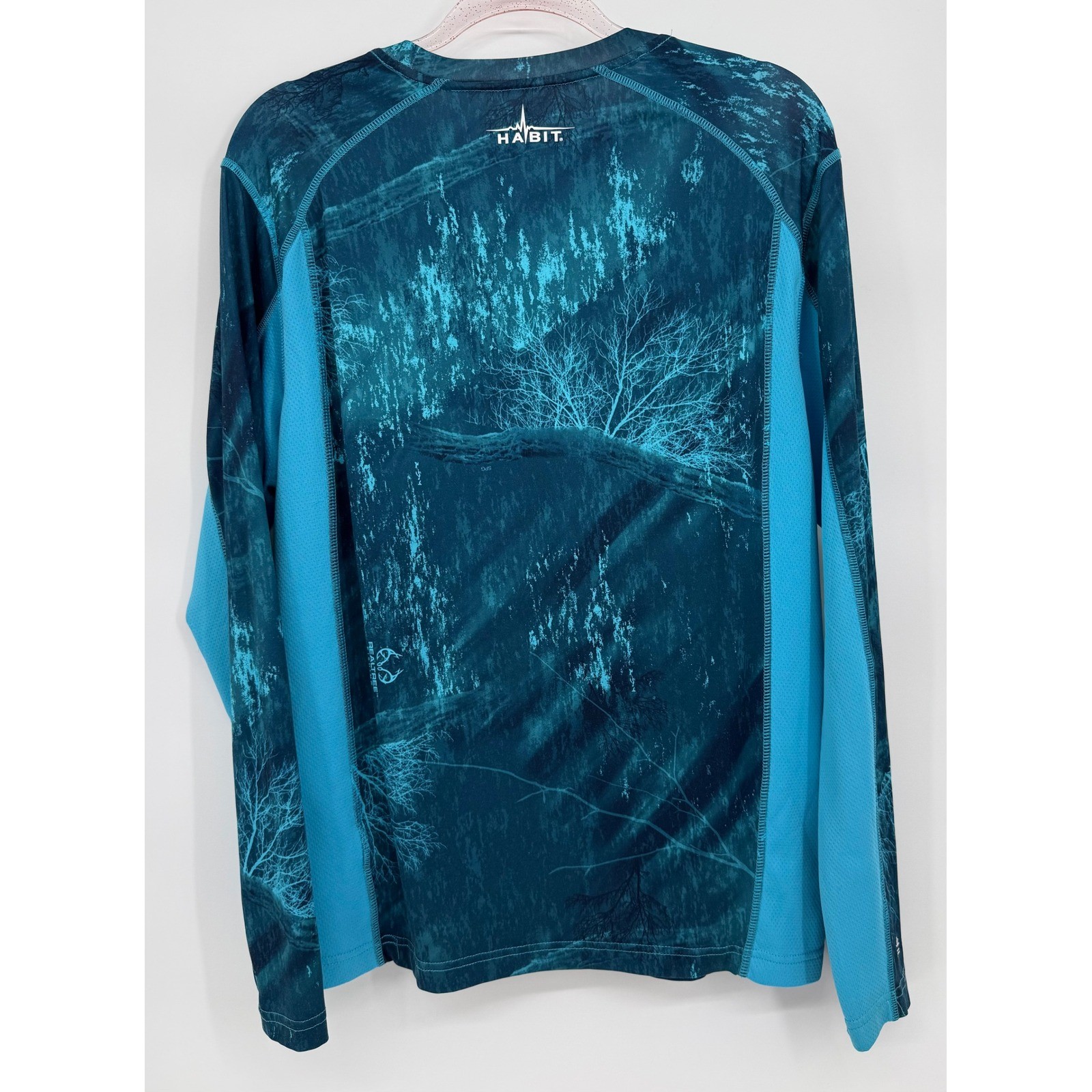 Habit Mens Realtree Fishing Poseidon Camo Long Sleeve Shirt Blue UPF 40+ Sz M gallery