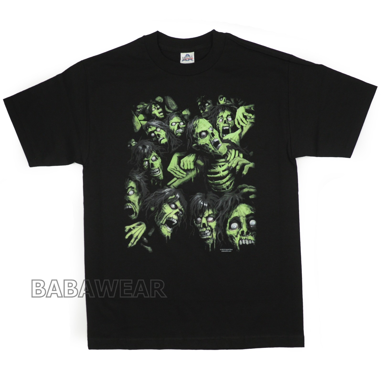 Zombie Pile T-Shirt Black Green Walking Dead Bite Scream Halloween costume
