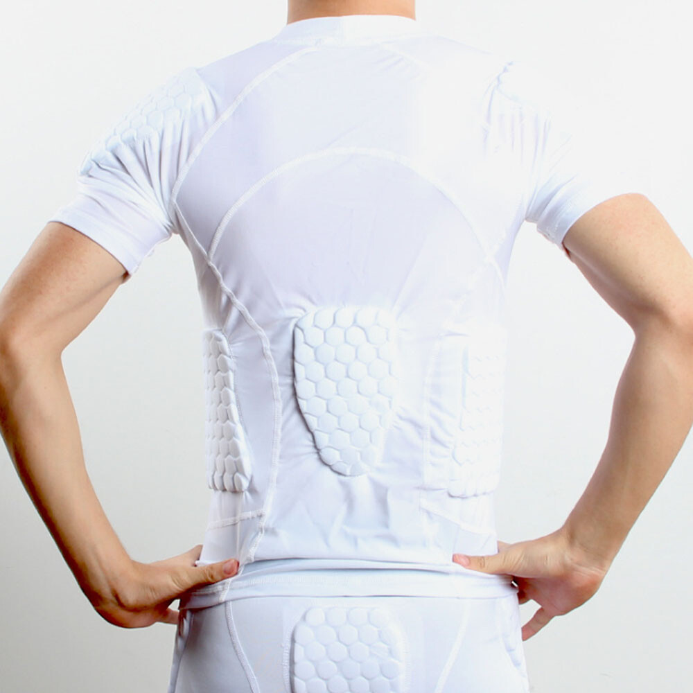 Men's Padded Compression Shirts,W/ Pads Training Vest Protector T-Shirt gallery