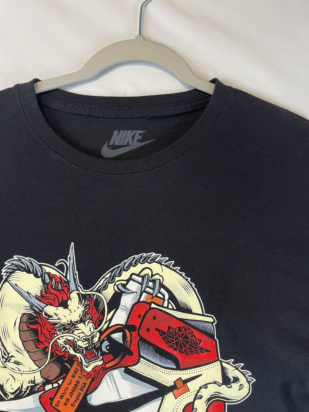 Nike Shirt Mens Large Black Air Jordan Dragon Sneaker Graphic Basketball Tee gallery