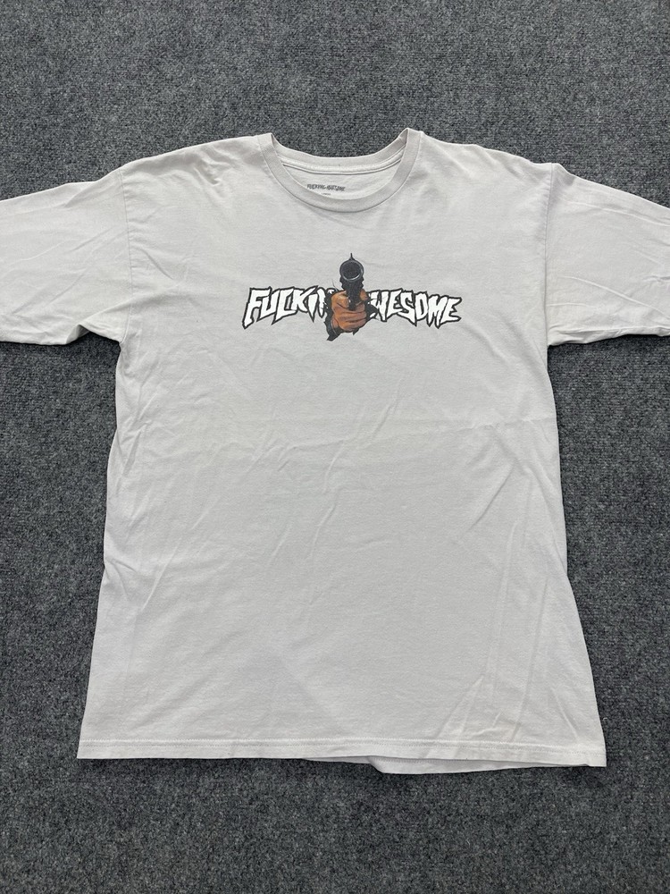Fcking Awesome FA “Break Through” T Shirt Men Sz Large Gun Pistol Tee Gray