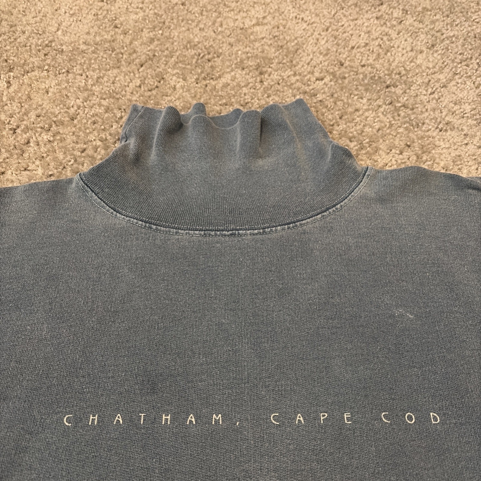 Vintage Chatham Cape Cod Massachusetts Blue Turtleneck Shirt L-XL gallery