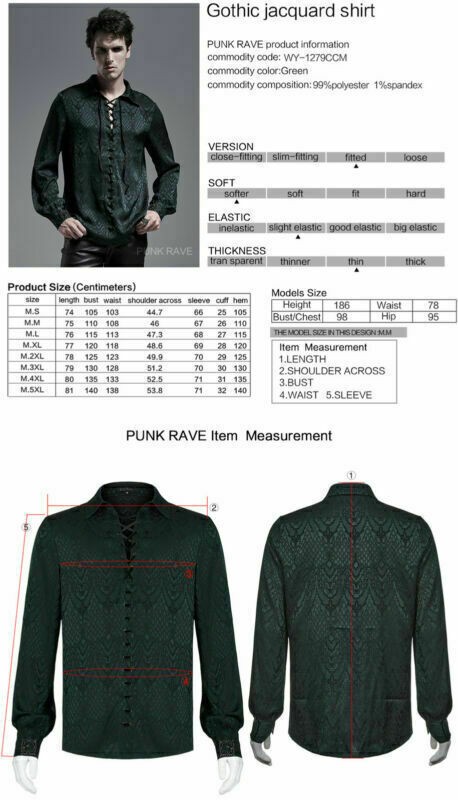 Men Gothic Gorgeous Jacquard Shirts Retro Formal Prom Party Long Sleeve Blouses gallery