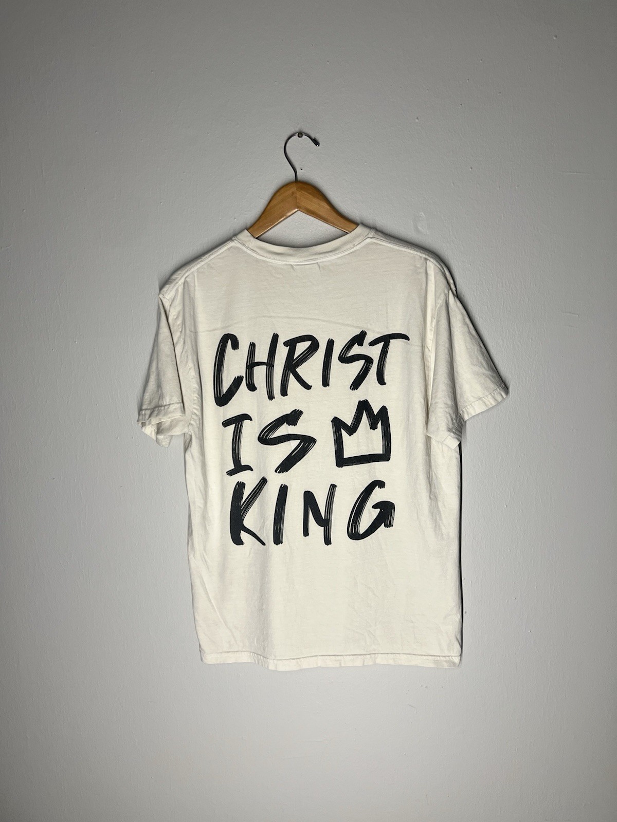 ESP “Christ Is King” Vintage Graphic T-Shirt L – Off White Garment Dye gallery