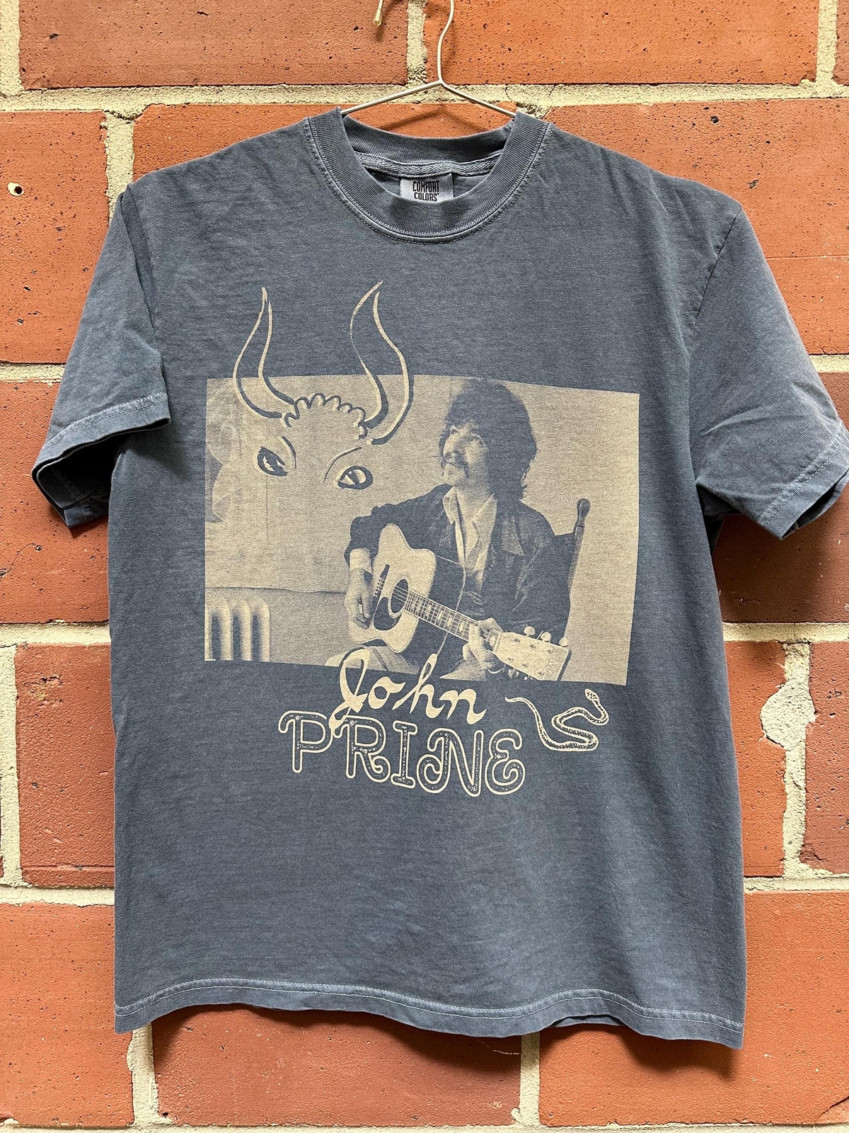 Reprint John Prine band 90s Basic style BLACK T shirt Unisex NH18403