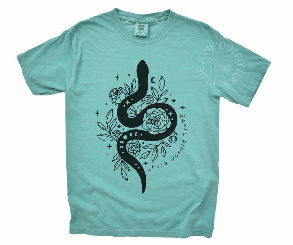 Subtle Witchy F***k Donald Trump Tee | Celestial Snake Anti Trump Tee | Feminist gallery