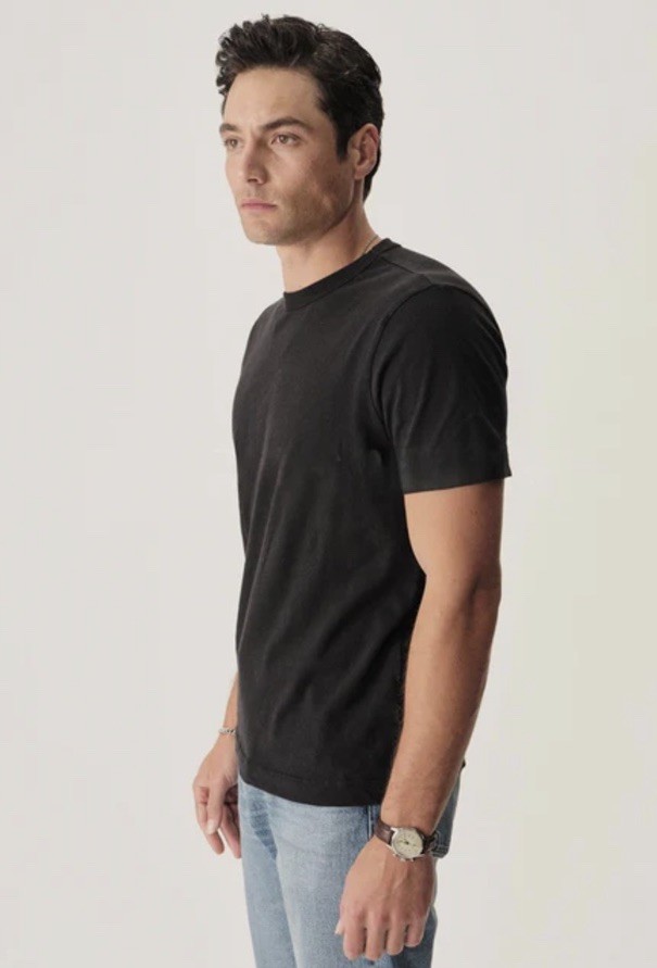 Buck Mason USA Made Slub Cotton 145GSM Black T-Shirt STANDARD Length gallery
