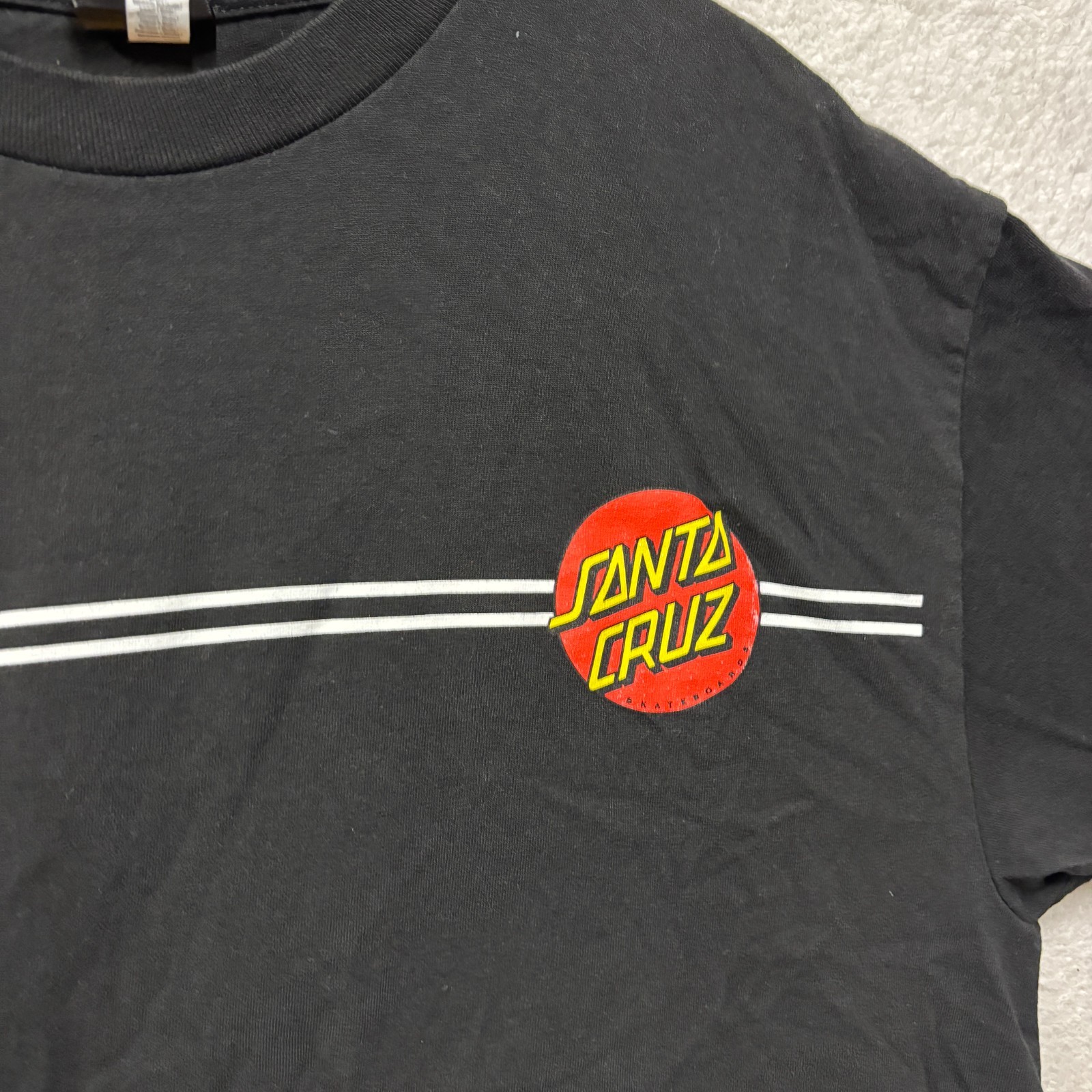 Santa Cruz Original Skateboards T Shirt Mens XL Black Classic Dot Stripe Skater gallery
