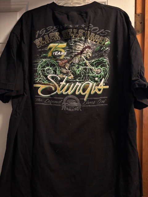 Sturgis Black Hills 75 Years Black Hills Rally 2015 Tshirt 2XL EUC Free Ship gallery