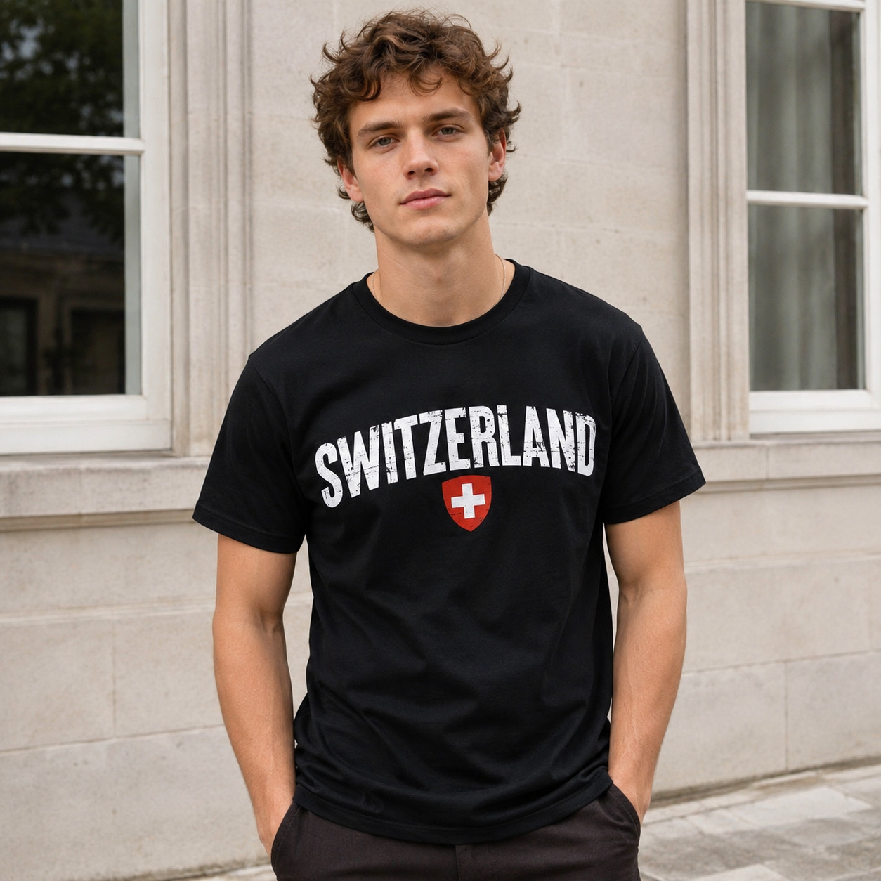 Switzerland Alps Mountain Graphic T-Shirt Swiss Flag Travel Adventure Tee gallery