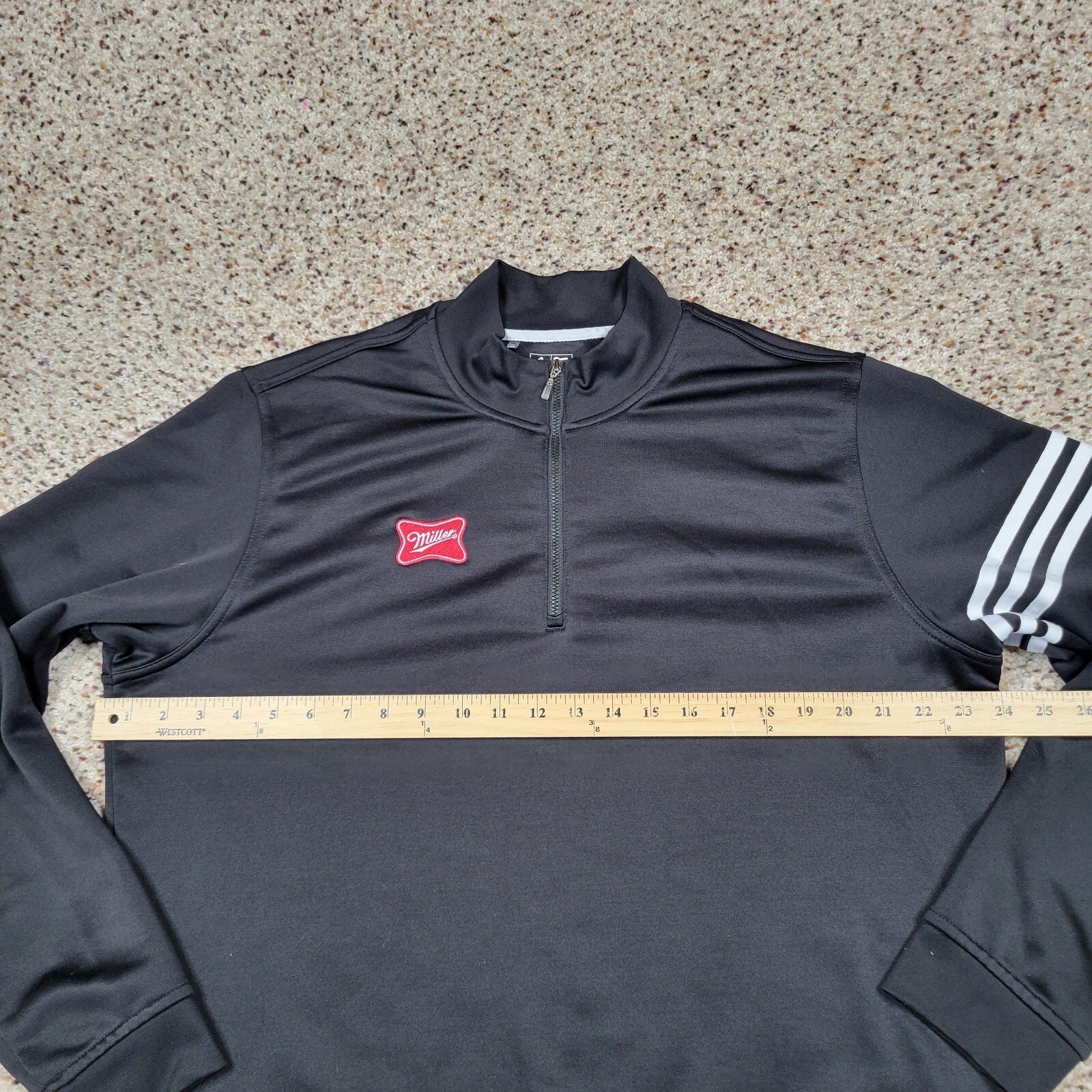 Adidas Shirt Mens Large Black Performance 1/4 Zip Long Sleeve Climalite Golf A3 gallery