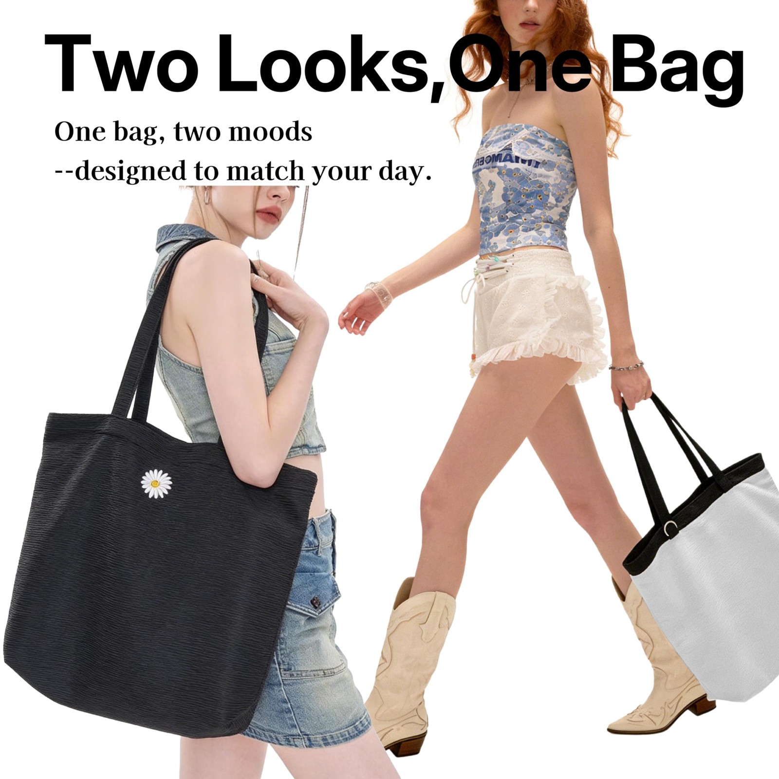 Summer Tote Bag for Women, Soft Cute Beach Tote Bag with Shoulder Strap, Ligh... gallery