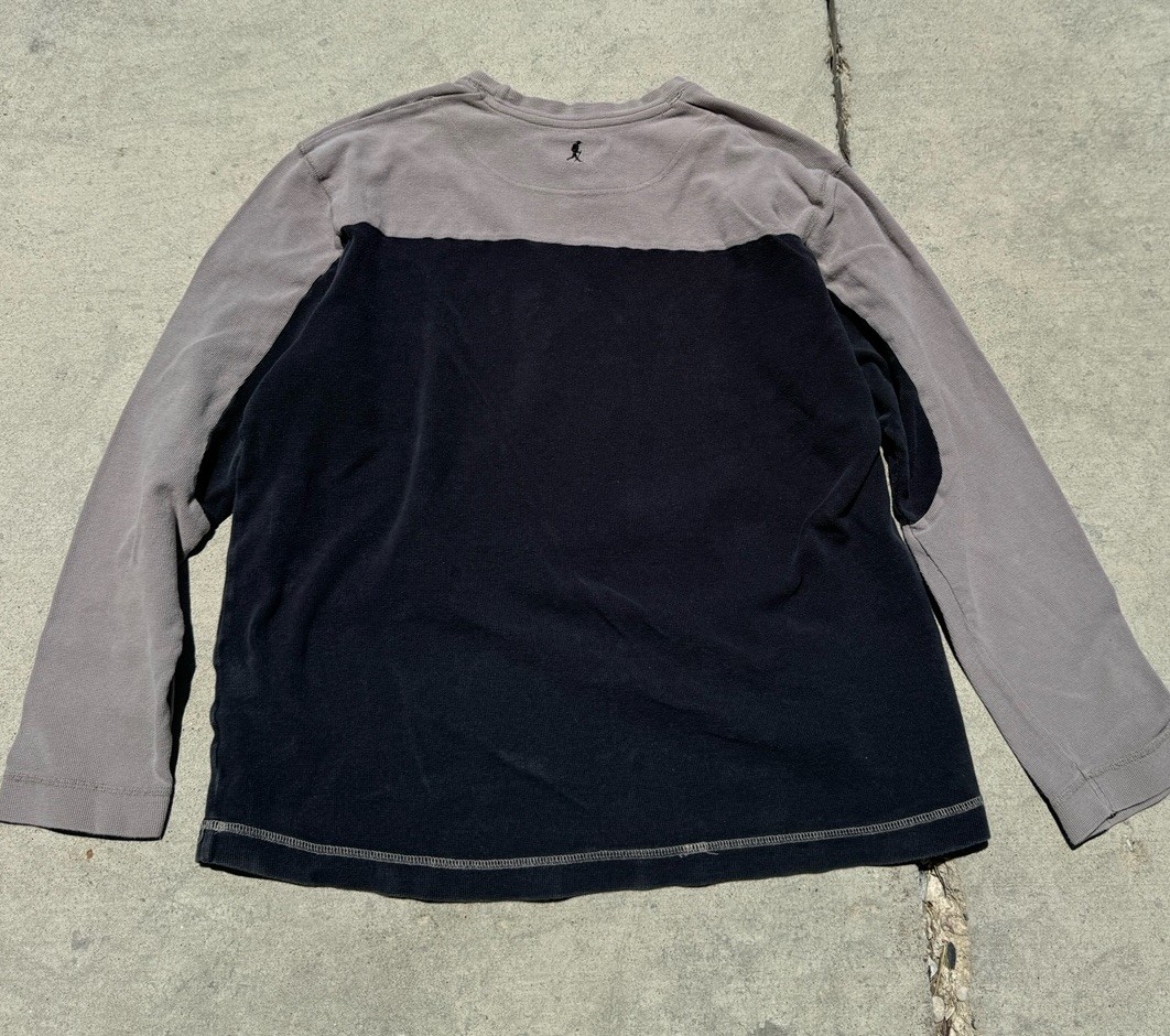 Royal Robbins Men's Gray/Blue Colorblock Cotton Knit Long Sleeve Logo T-Shirt L gallery
