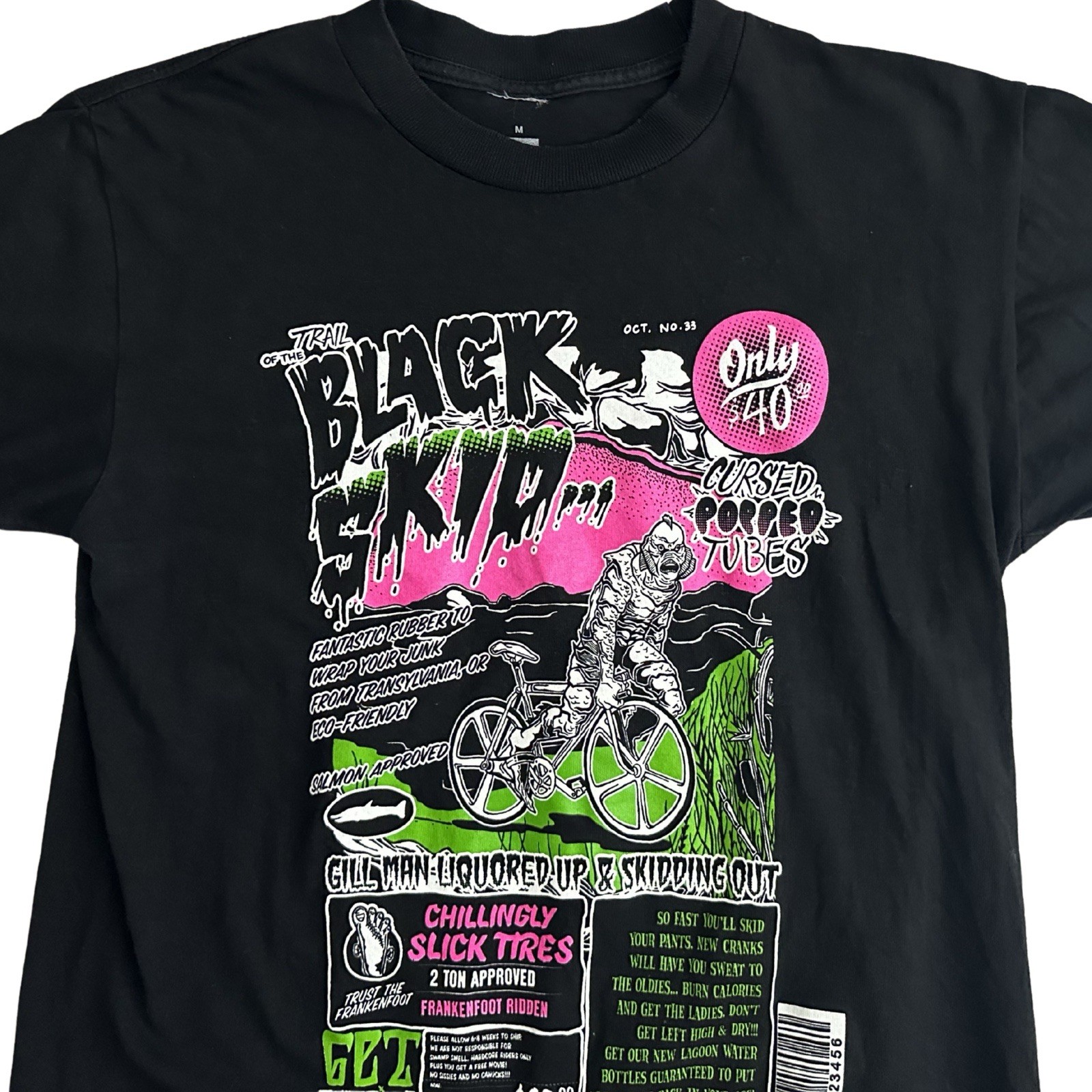 Y2K Graphic Tee Mens Medium Black Monster Punk Skater Goth Streetwear Art Shirt gallery