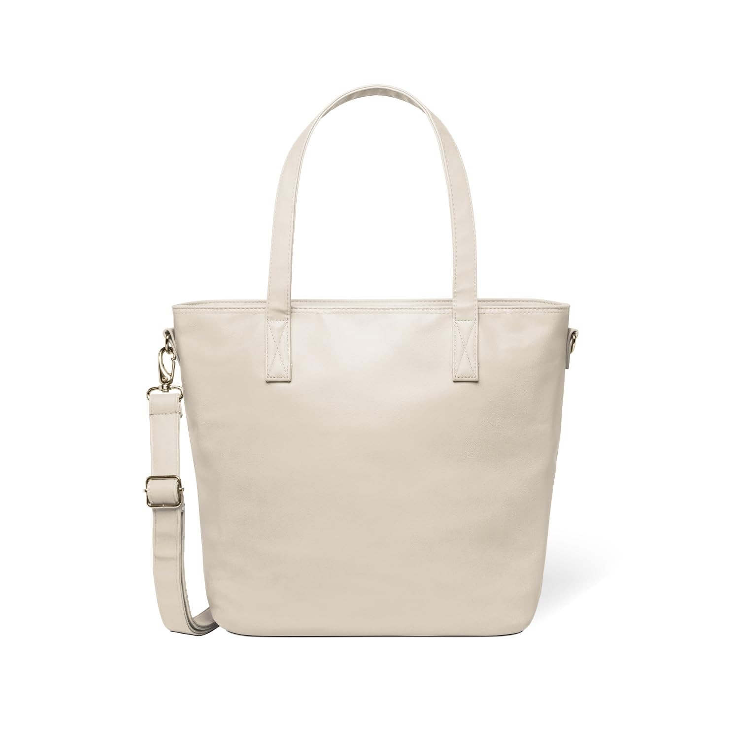 Vegan Leather Tote Bag for Women | Medium Work Purse with Compartments & Lapt…
